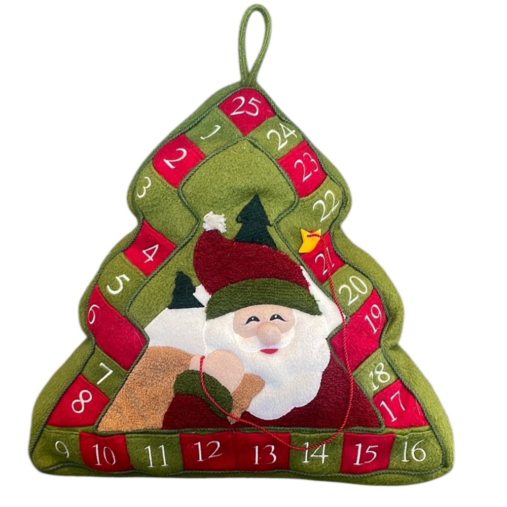 Countdown to Christmas Advent Calendar Hanging Christmas Decor Santa Holiday